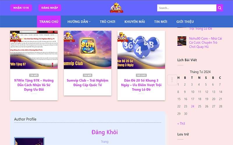 Hướng dẫn tham gia 7club chơi trên web